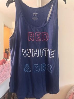 Red white & blue Graphic Tank Top
